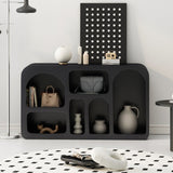 Contemporary Scandinavian Rectangular Side Table with Storage Cabinets (4/5/6 Compartments) for Living Room
