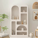 Contemporary Scandinavian Rectangular Side Table with Storage Cabinets (4/5/6 Compartments) for Living Room