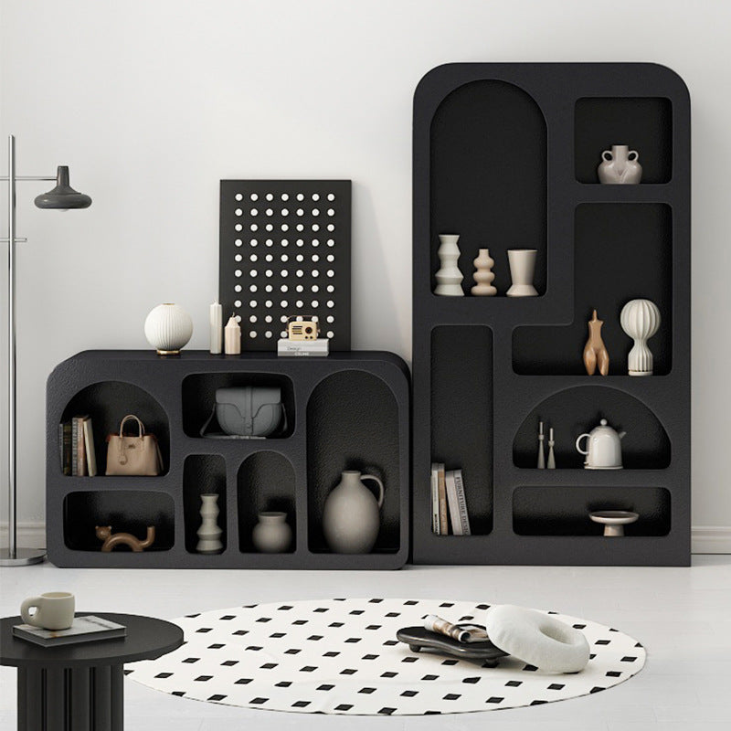 Contemporary Scandinavian Rectangular Side Table with Storage Cabinets (4/5/6 Compartments) for Living Room