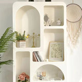 Contemporary Scandinavian Rectangular Side Table with Storage Cabinets (4/5/6 Compartments) for Living Room