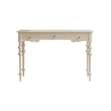 Timeless Traditional French Oak Copper Rectangular Desk & Roman Column Chair Set for Home Office
