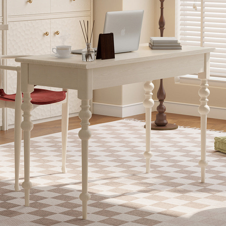 Timeless Traditional French Oak Copper Rectangular Desk & Roman Column Chair Set for Home Office