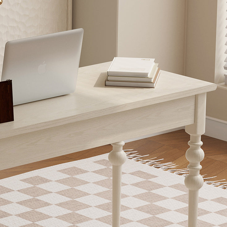Timeless Traditional French Oak Copper Rectangular Desk & Roman Column Chair Set for Home Office