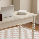 Timeless Traditional French Oak Copper Rectangular Desk & Roman Column Chair Set for Home Office