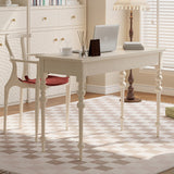 Timeless Traditional French Oak Copper Rectangular Desk & Roman Column Chair Set for Home Office