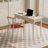 Timeless Traditional French Oak Copper Rectangular Desk & Roman Column Chair Set for Home Office