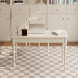 Timeless Traditional French Oak Copper Rectangular Desk & Roman Column Chair Set for Home Office