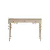 Timeless Traditional French Oak Copper Rectangular Desk & Roman Column Chair Set for Home Office