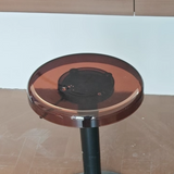 Luxurious Modern Acrylic & Carbon Steel Round Bar Stool for Dining Room