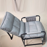 Modern Scandinavian Tech-Fabric Accent Chair with Metal Frame, Rounded-Rectangular Design, Armrests and Backrest for Home Office
