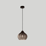 Nordic-Style Textured Wavy Glass 1-Light Barrel Pendant Light