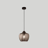 Nordic-Style Textured Wavy Glass 1-Light Barrel Pendant Light