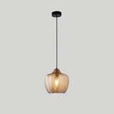 Nordic-Style Textured Wavy Glass 1-Light Barrel Pendant Light