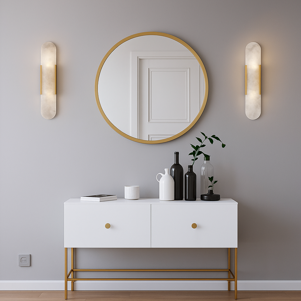 Elegant Marble Bedside Sconce Lamp