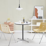 Contemporary Creative Macarons Hole PP Iron Dining Chair Backrest Armless For Dining Room
