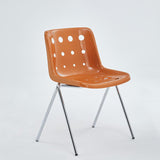 Contemporary Creative Macarons Hole PP Iron Dining Chair Backrest Armless For Dining Room