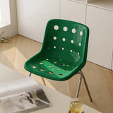 Contemporary Creative Macarons Hole PP Iron Dining Chair Backrest Armless For Dining Room