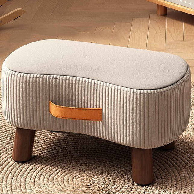 Contemporary Nordic Cuboid Footstool – Portable, Backless & Armless with Flannelette Tech Fabric on Solid Wood for Living Room