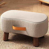 Contemporary Nordic Cuboid Footstool – Portable, Backless & Armless with Flannelette Tech Fabric on Solid Wood for Living Room