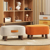 Contemporary Nordic Cuboid Footstool – Portable, Backless & Armless with Flannelette Tech Fabric on Solid Wood for Living Room