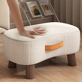Contemporary Nordic Cuboid Footstool – Portable, Backless & Armless with Flannelette Tech Fabric on Solid Wood for Living Room