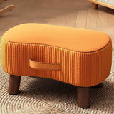 Contemporary Nordic Cuboid Footstool – Portable, Backless & Armless with Flannelette Tech Fabric on Solid Wood for Living Room
