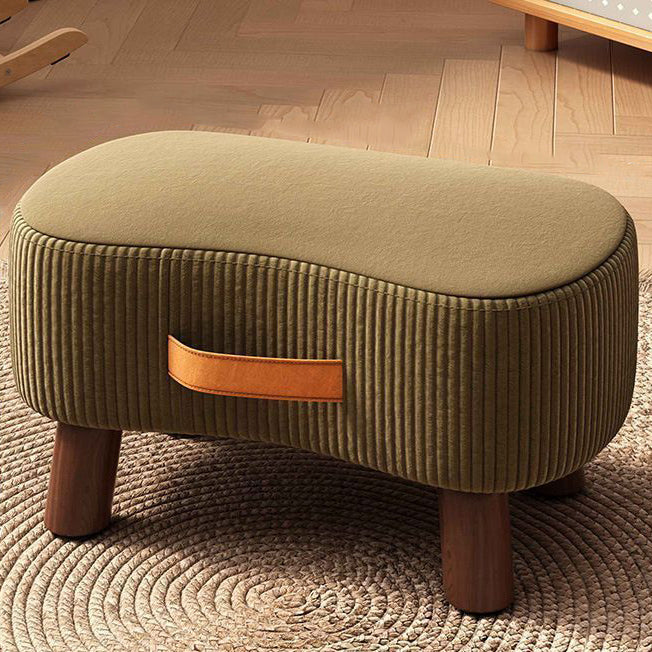 Contemporary Nordic Cuboid Footstool – Portable, Backless & Armless with Flannelette Tech Fabric on Solid Wood for Living Room