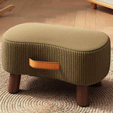Contemporary Nordic Cuboid Footstool – Portable, Backless & Armless with Flannelette Tech Fabric on Solid Wood for Living Room