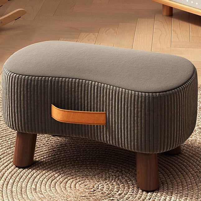 Contemporary Nordic Cuboid Footstool – Portable, Backless & Armless with Flannelette Tech Fabric on Solid Wood for Living Room