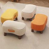 Contemporary Nordic Cuboid Footstool – Portable, Backless & Armless with Flannelette Tech Fabric on Solid Wood for Living Room