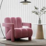 Sleek Modern Nordic Flannelette Solid Wood Sofa with Backrest and Armrest for Living Room