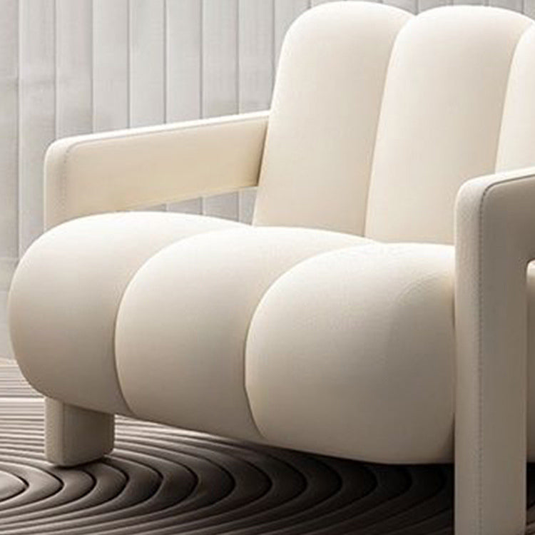 Sleek Modern Nordic Flannelette Solid Wood Sofa with Backrest and Armrest for Living Room