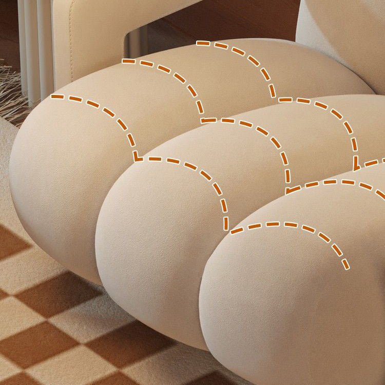 Sleek Modern Nordic Flannelette Solid Wood Sofa with Backrest and Armrest for Living Room