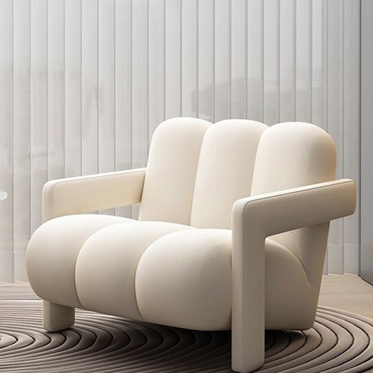 Sleek Modern Nordic Flannelette Solid Wood Sofa with Backrest and Armrest for Living Room