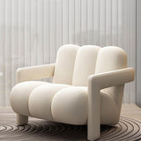 Sleek Modern Nordic Flannelette Solid Wood Sofa with Backrest and Armrest for Living Room