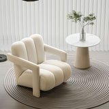 Sleek Modern Nordic Flannelette Solid Wood Sofa with Backrest and Armrest for Living Room