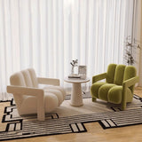Sleek Modern Nordic Flannelette Solid Wood Sofa with Backrest and Armrest for Living Room