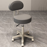 Contemporary Nordic Round Cushion Vanity Stool – Leather and Nylon Upholstery, Armless Design for Bedroom