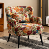 Traditional French-Style Carbon Steel & Solid Wood Fabric Sofa with Backrest and Armrests for Living Room