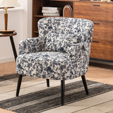 Traditional French-Style Carbon Steel & Solid Wood Fabric Sofa with Backrest and Armrests for Living Room