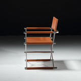 Modern Minimalist Square Cross Faux Saddle Leather Stainless Steel Dining Chair Backrest Armrest For Dining Room
