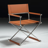 Modern Minimalist Square Cross Faux Saddle Leather Stainless Steel Dining Chair Backrest Armrest For Dining Room