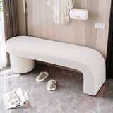 Contemporary Nordic Rectangular Cylinder Cat-Scratch Leather Bench in Solid Wood — Backless & Armless, Perfect Entryway Seating
