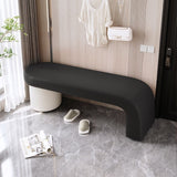 Contemporary Nordic Rectangular Cylinder Cat-Scratch Leather Bench in Solid Wood — Backless & Armless, Perfect Entryway Seating