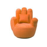 Contemporary Five-Finger Palm Armrest Sofa Backrest – Fabric Upholstery, Solid Wood Frame with Iron Accents, Swivel for Living Room