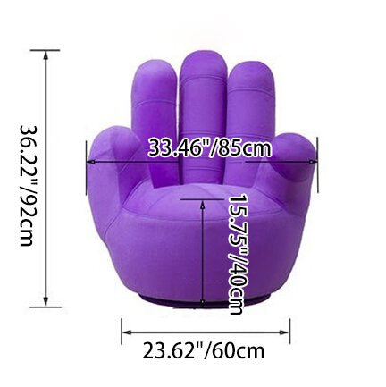 Contemporary Five-Finger Palm Armrest Sofa Backrest – Fabric Upholstery, Solid Wood Frame with Iron Accents, Swivel for Living Room