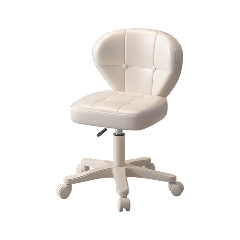 Ergonomic Adjustable Desk Chair with Contoured PU Leather Foam Cushioned Seat, Iron Frame, Backrest and Armrests – Modern Home Office