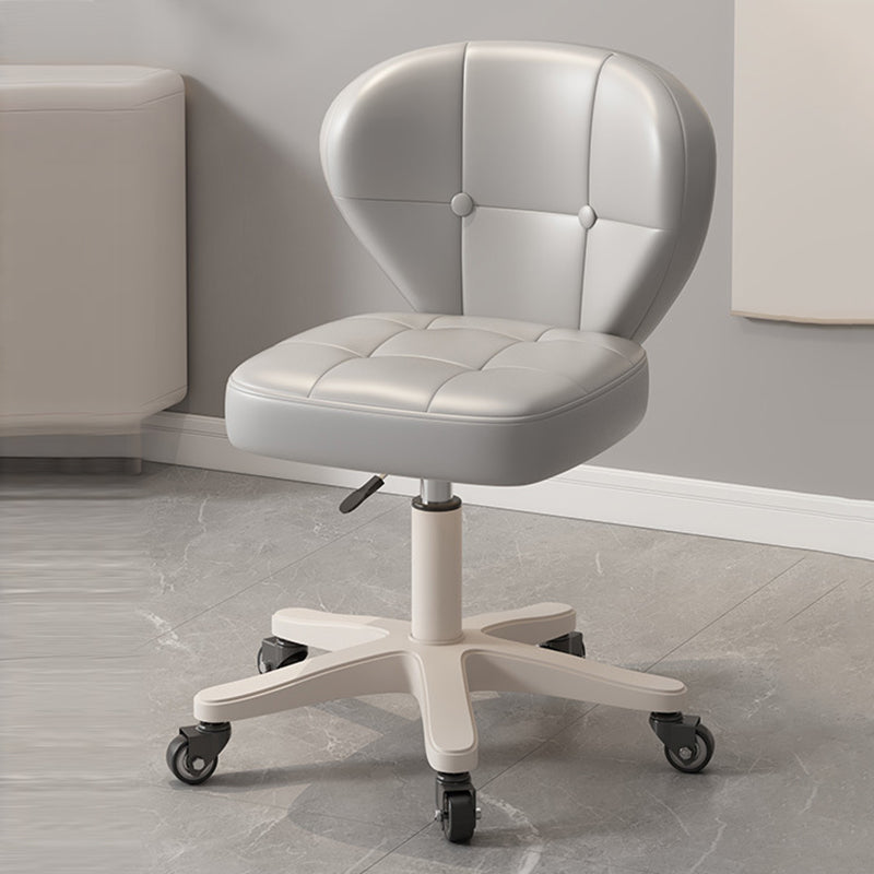Ergonomic Adjustable Desk Chair with Contoured PU Leather Foam Cushioned Seat, Iron Frame, Backrest and Armrests – Modern Home Office
