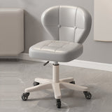Ergonomic Adjustable Desk Chair with Contoured PU Leather Foam Cushioned Seat, Iron Frame, Backrest and Armrests – Modern Home Office