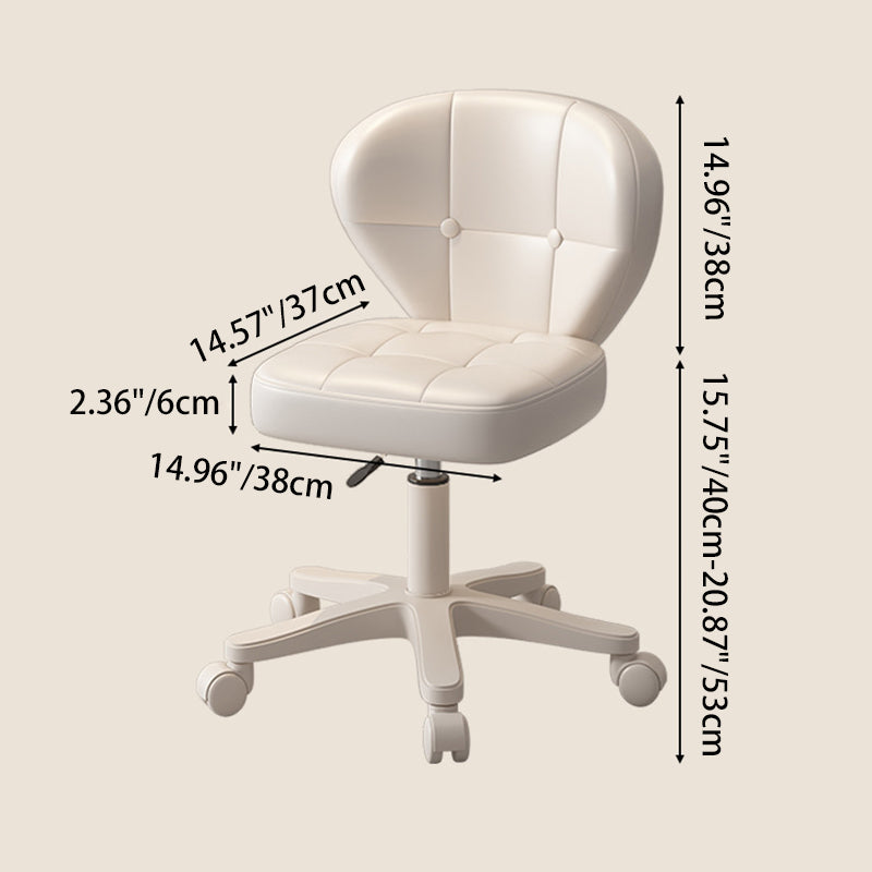 Ergonomic Adjustable Desk Chair with Contoured PU Leather Foam Cushioned Seat, Iron Frame, Backrest and Armrests – Modern Home Office
